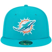 Casquette ajustée Main 59FIFTY des Dolphins de Miami New Era pour homme