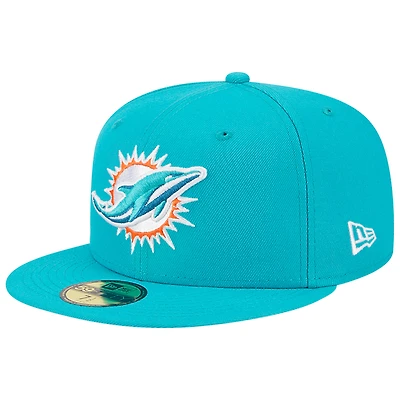Casquette ajustée Main 59FIFTY des Dolphins de Miami New Era pour homme