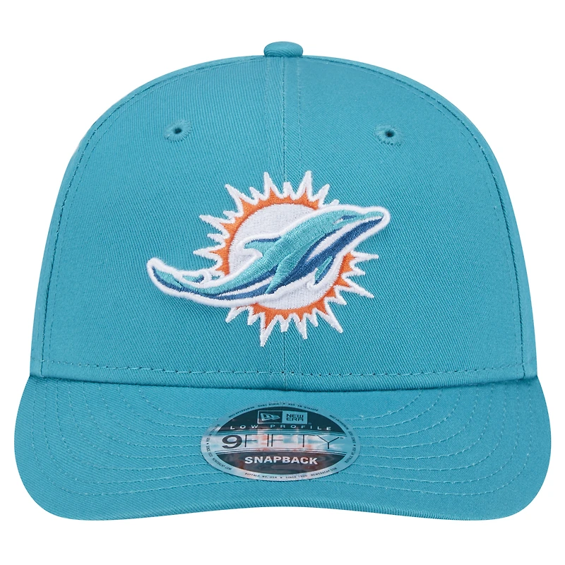 Men's New Era Aqua Miami Dolphins Main Low Profile 9FIFTY Snapback Hat
