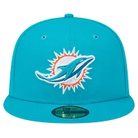 Casquette ajustée 59FIFTY Miami Dolphins New Era Aqua pour homme