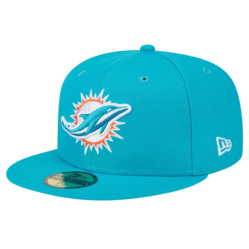 Casquette ajustée 59FIFTY Miami Dolphins New Era Aqua pour homme