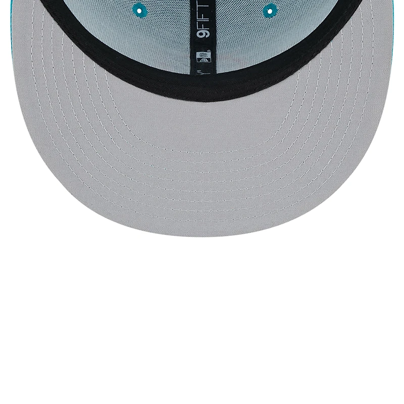 Casquette Snapback 9FIFTY Main Trucker New Era Aqua Miami Dolphins pour hommes