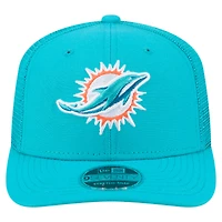 Men's New Era Aqua Miami Dolphins Main Trucker 9SEVENTY Stretch-Snap Hat
