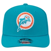 Men's New Era Aqua Miami Dolphins Main Trucker 9SEVENTY Stretch-Snap Hat