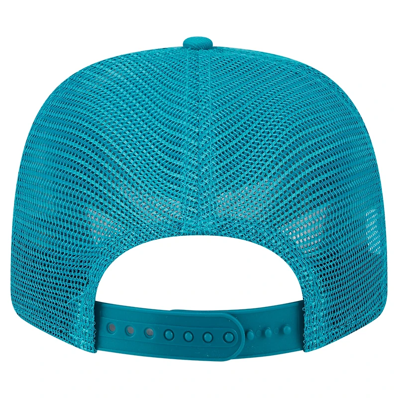 Casquette New Era Aqua Miami Dolphins Main Trucker 9SEVENTY extensible à boutons-pression pour homme