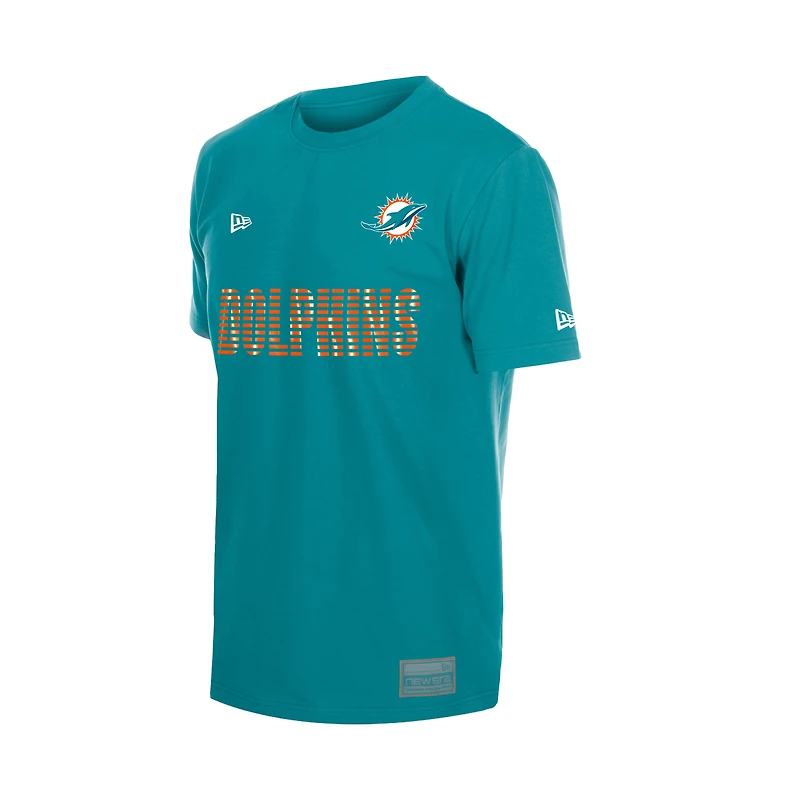 T-shirt de match New Era Aqua Miami Dolphins pour homme