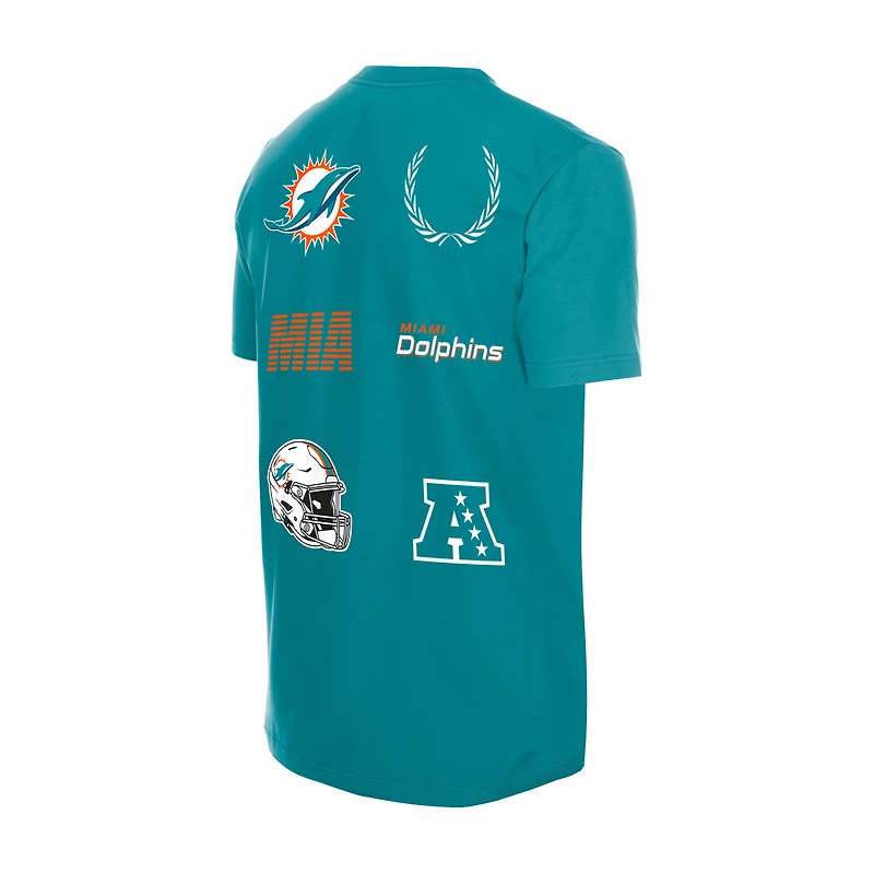 T-shirt de match New Era Aqua Miami Dolphins pour homme