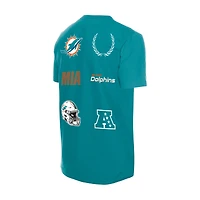 T-shirt de match New Era Aqua Miami Dolphins pour homme