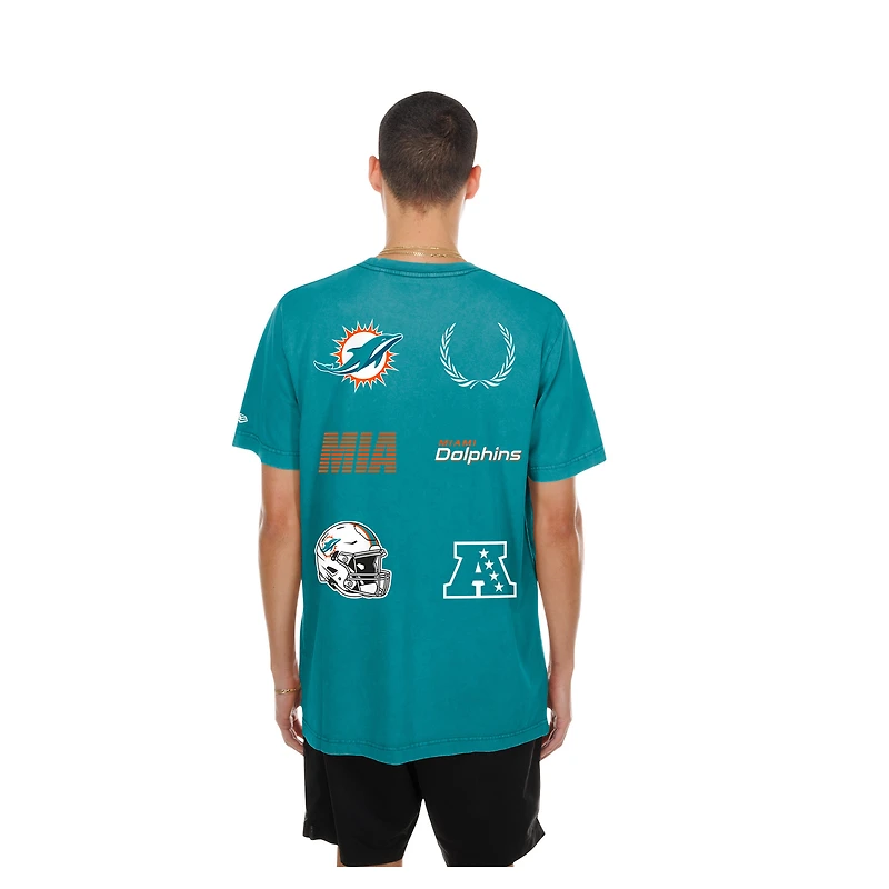 T-shirt de match New Era Aqua Miami Dolphins pour homme