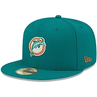 Casquette ajustée New Era Miami Dolphins Omaha Throwback 59FIFTY pour homme