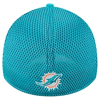 Men's New Era  Aqua Miami Dolphins Outline 39THIRTY Flex Hat