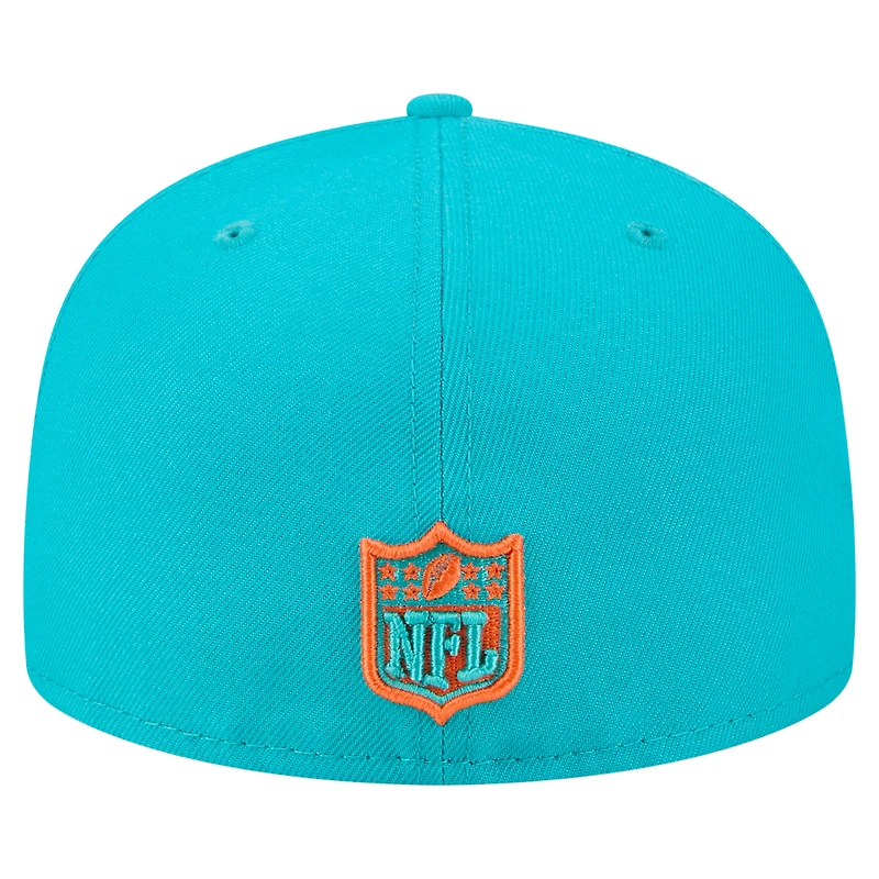 Casquette ajustée surdimensionnée 59FIFTY New Era Aqua Miami Dolphins pour homme