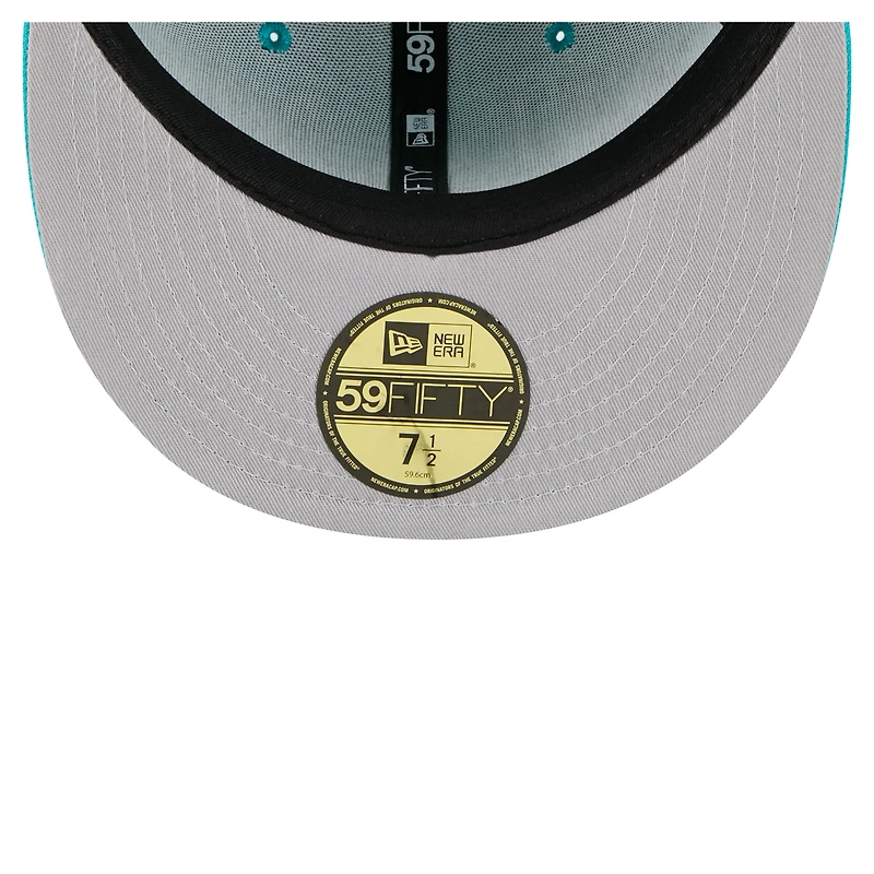 Men's New Era Aqua Miami Dolphins  Oversized 59FIFTY Fitted Hat