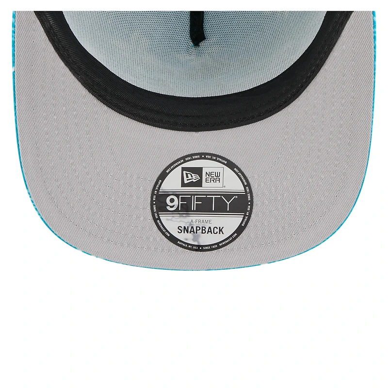Casquette snapback New Era 9FIFTY pour homme, motif palmier Miami Dolphins, couleur aqua.
