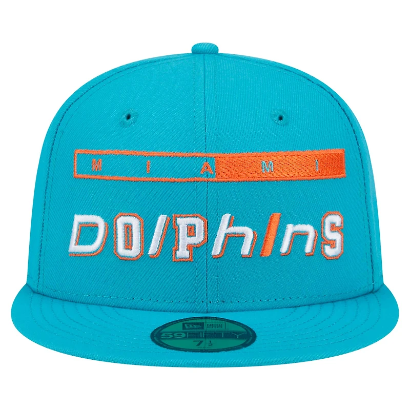 Casquette ajustée New Era Aqua Miami Dolphins Ransom 59FIFTY pour homme