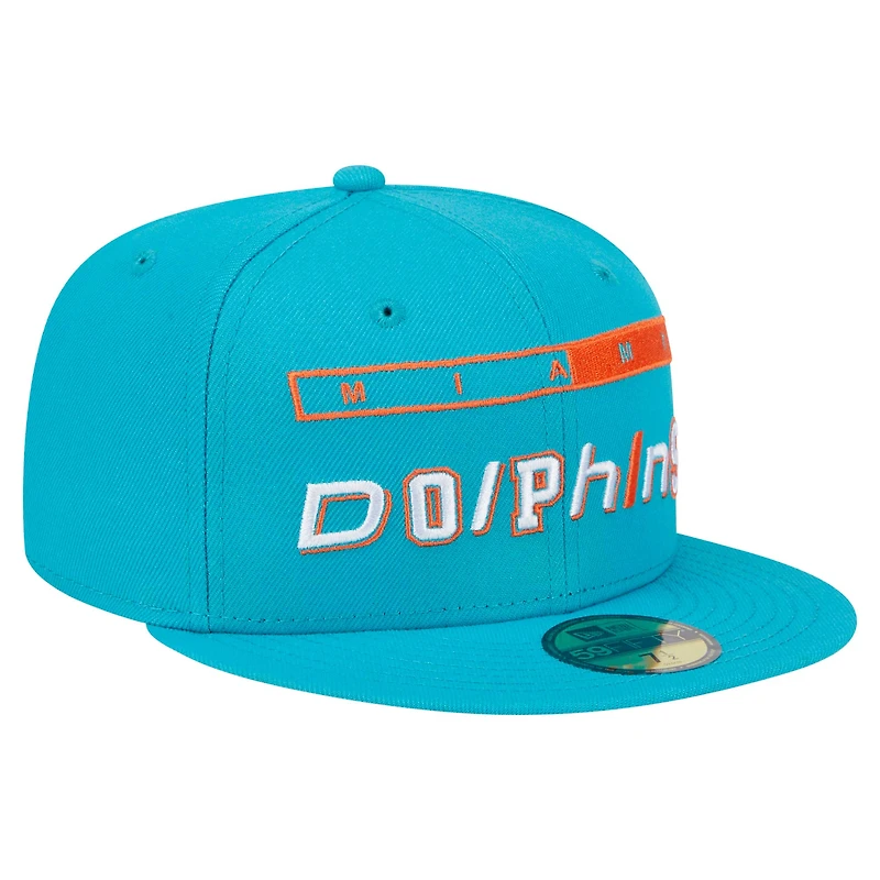 Men's New Era Aqua Miami Dolphins Ransom 59FIFTY Fitted Hat