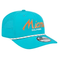 Men's New Era Aqua Miami Dolphins Script 9SEVENTY Adjustable Hat