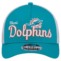 Men's New Era  Aqua Miami Dolphins Side Lines 9FORTY Adjustable Hat