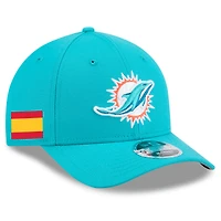 Casquette ajustable New Era Aqua Miami Dolphins 9FORTY M-Crown pour homme