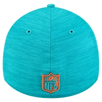 Casquette New Era Aqua Miami Dolphins Stripes 39THIRTY Flex pour homme