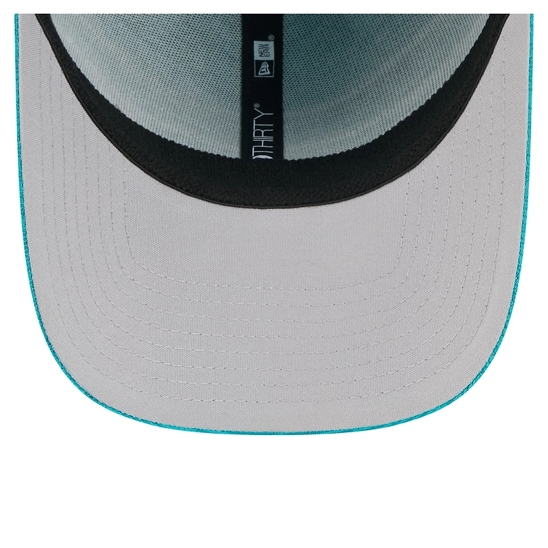 Casquette New Era Aqua Miami Dolphins Stripes 39THIRTY Flex pour homme