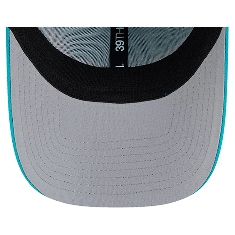 Casquette New Era Aqua Miami Dolphins Stripes 39THIRTY Flex pour homme