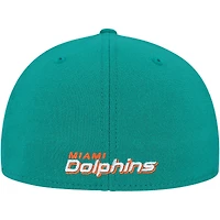 Men's New Era Aqua Miami Dolphins Team Classic Throwback 39THIRTY Flex Hat