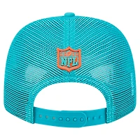 Casquette ajustable extensible à boutons-pression New Era Aqua Miami Dolphins Team Collection 9SEVENTY pour homme
