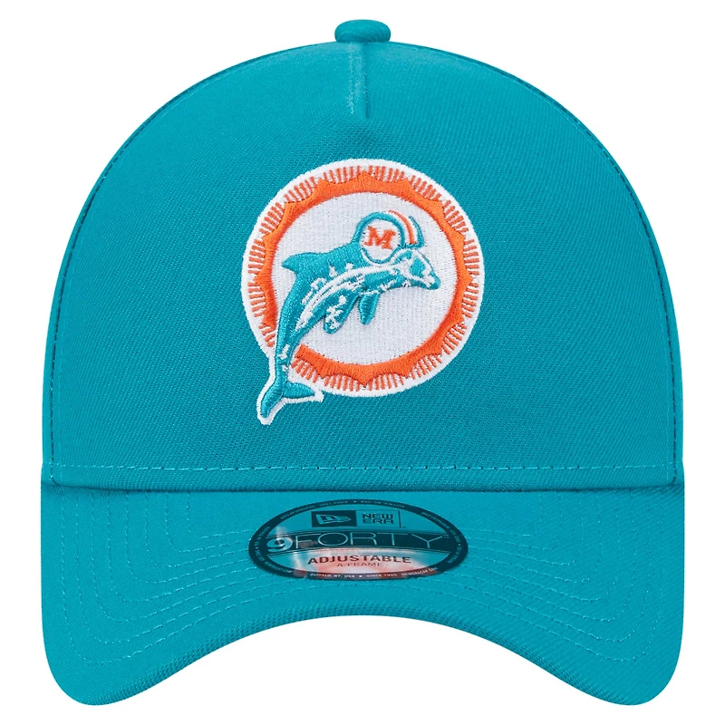 Casquette ajustable New Era Miami Dolphins Throwback A-Frame 9FORTY pour homme