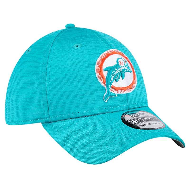 Casquette New Era Miami Dolphins Throwback Active Tech 39THIRTY Flex Aqua pour homme
