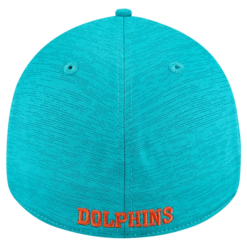 Casquette New Era Miami Dolphins Throwback Active Tech 39THIRTY Flex Aqua pour homme