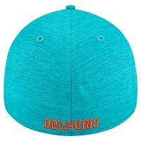 Casquette New Era Miami Dolphins Throwback Active Tech 39THIRTY Flex Aqua pour homme