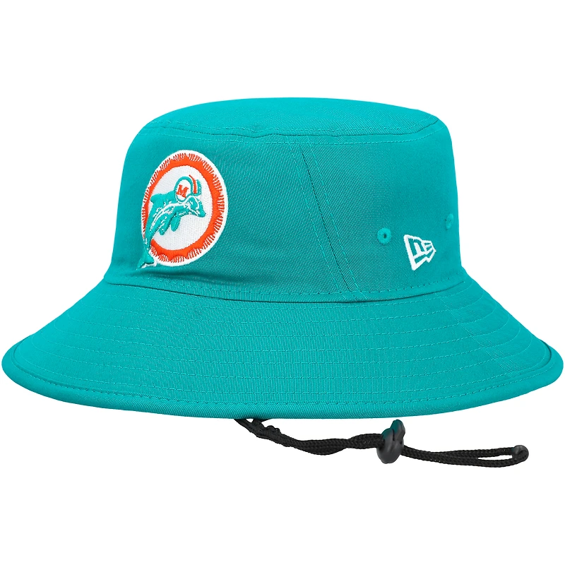 Bob principal avec logo Throwback des Dolphins de Miami New Era Aqua pour hommes