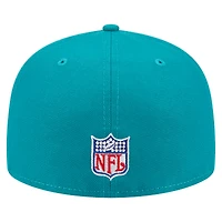 Casquette ajustée 59FIFTY Main New Era Aqua Miami Dolphins Throwback pour hommes
