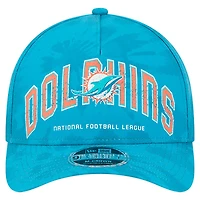 Men's New Era Aqua Miami Dolphins Tie Dye Fade 9Forty M-Crown A-Frame Adjustable Hat