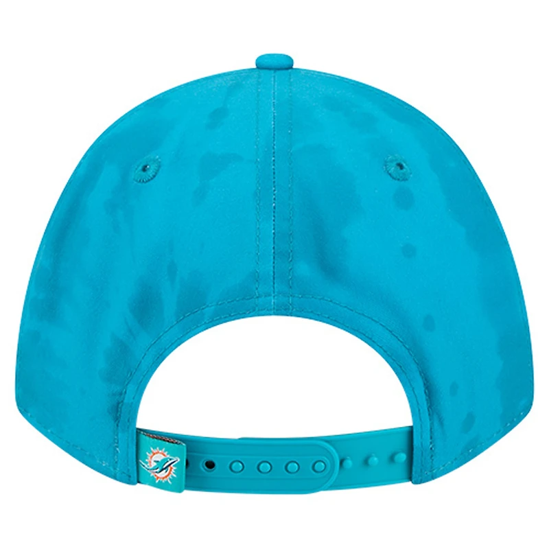 Men's New Era Aqua Miami Dolphins Tie Dye Fade 9Forty M-Crown A-Frame Adjustable Hat