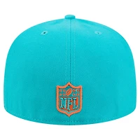 Men's New Era Aqua Miami Dolphins Tri-Hit 59FIFTY Fitted Hat