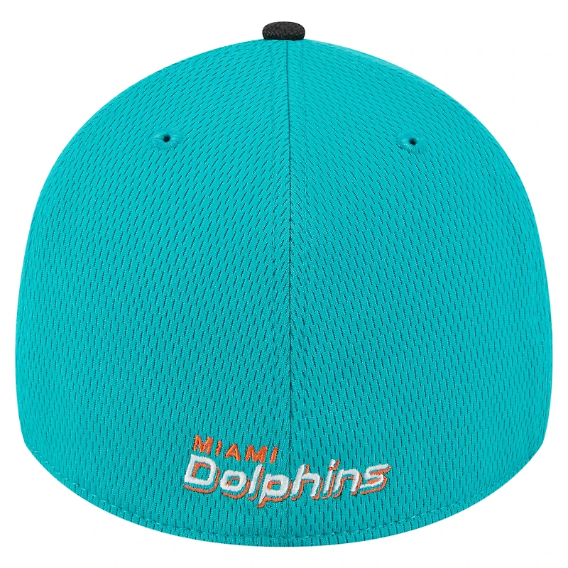 Men's New Era Aqua Miami Dolphins Visor Hit 39THIRTY Flex Hat