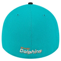 Men's New Era Aqua Miami Dolphins Visor Hit 39THIRTY Flex Hat