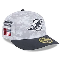 Casquette ajustée à profil bas 59FIFTY Miami Dolphins 2024 Salute To Service pour homme New Era Arctic Camo/Graphite