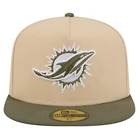 Casquette ajustée A-Frame 59FIFTY pour homme, coloris beige/olive, Miami Dolphins, New Era