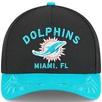 Casquette ajustable New Era 9FORTY M-Crown A-Frame pour homme, noire/aqua, Miami Dolphins, draft NFL 2025