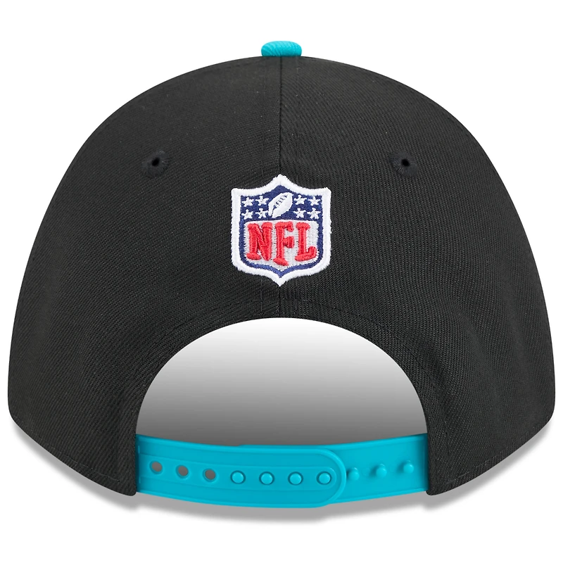 Men's New Era Black/Aqua Miami Dolphins 2025 NFL Draft 9FORTY M-Crown A-Frame Adjustable Hat