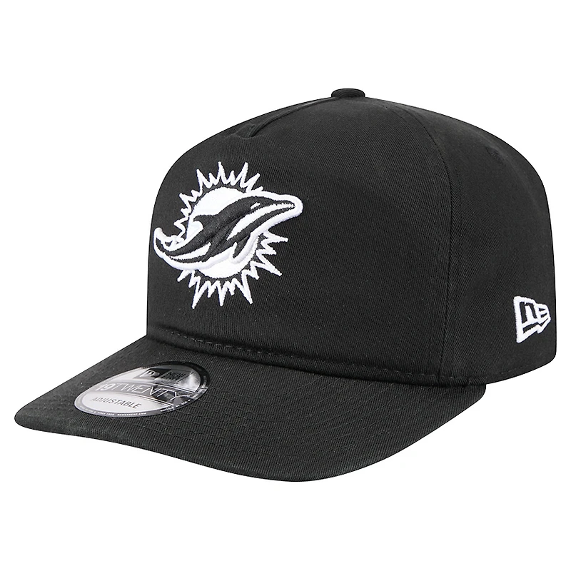 Casquette ajustable New Era noire/blanche Miami Dolphins 19TWENTY pour homme