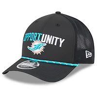 Men's New Era Black Miami Dolphins 2025 Inspire Change 9FORTY M-Crown Adjustable Hat