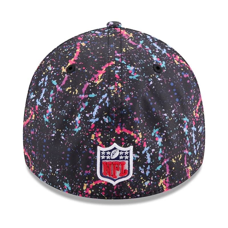 Men's New Era  Black Miami Dolphins 2025 NFL Crucial Catch 39THIRTY Flex Hat