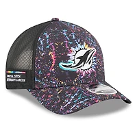 Men's New Era Black Miami Dolphins 2025 NFL Crucial Catch 9FORTY Adjustable Hat