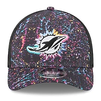 Men's New Era Black Miami Dolphins 2025 NFL Crucial Catch 9FORTY Adjustable Hat