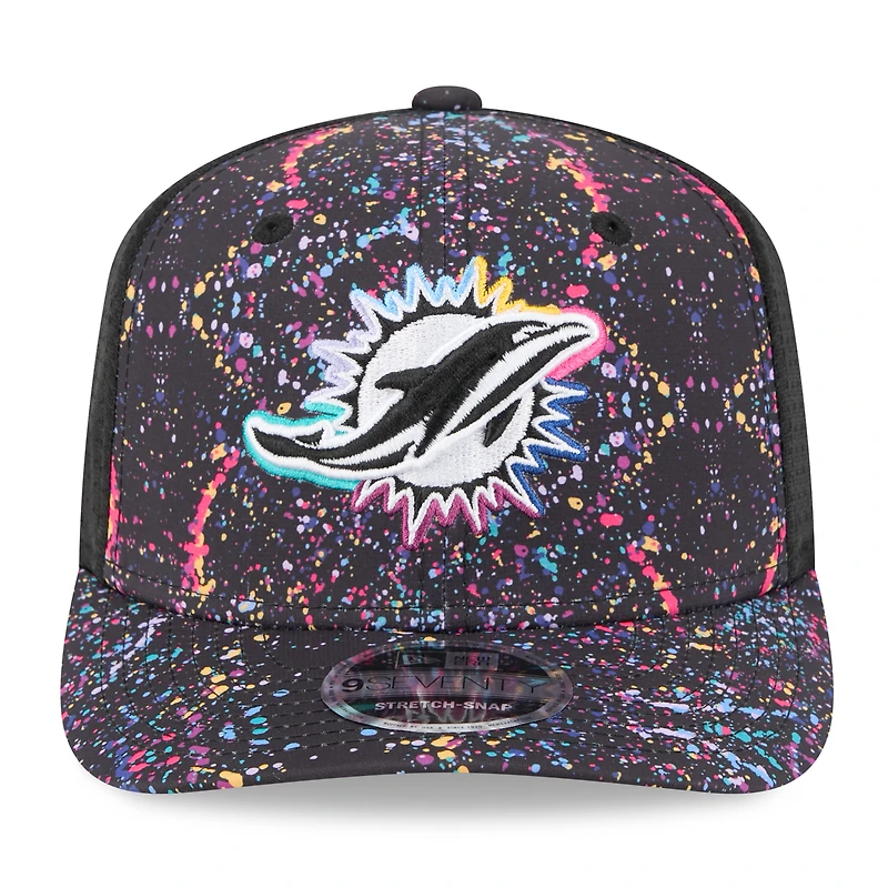 Men's New Era Black Miami Dolphins 2025 NFL Crucial Catch 9SEVENTY Adjustable Hat