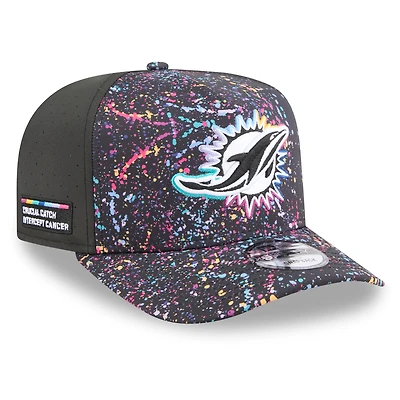 Men's New Era  Black Miami Dolphins 2025 NFL Crucial Catch A-Frame 9FIFTY Snapback Hat